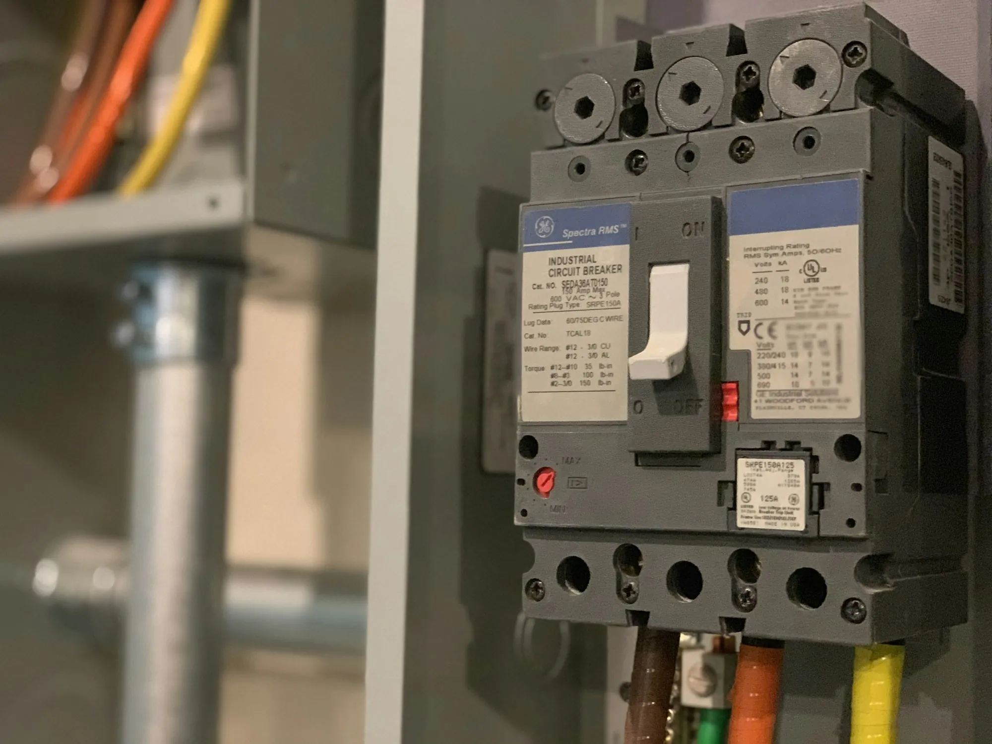 Circuit breakers in a residential panel