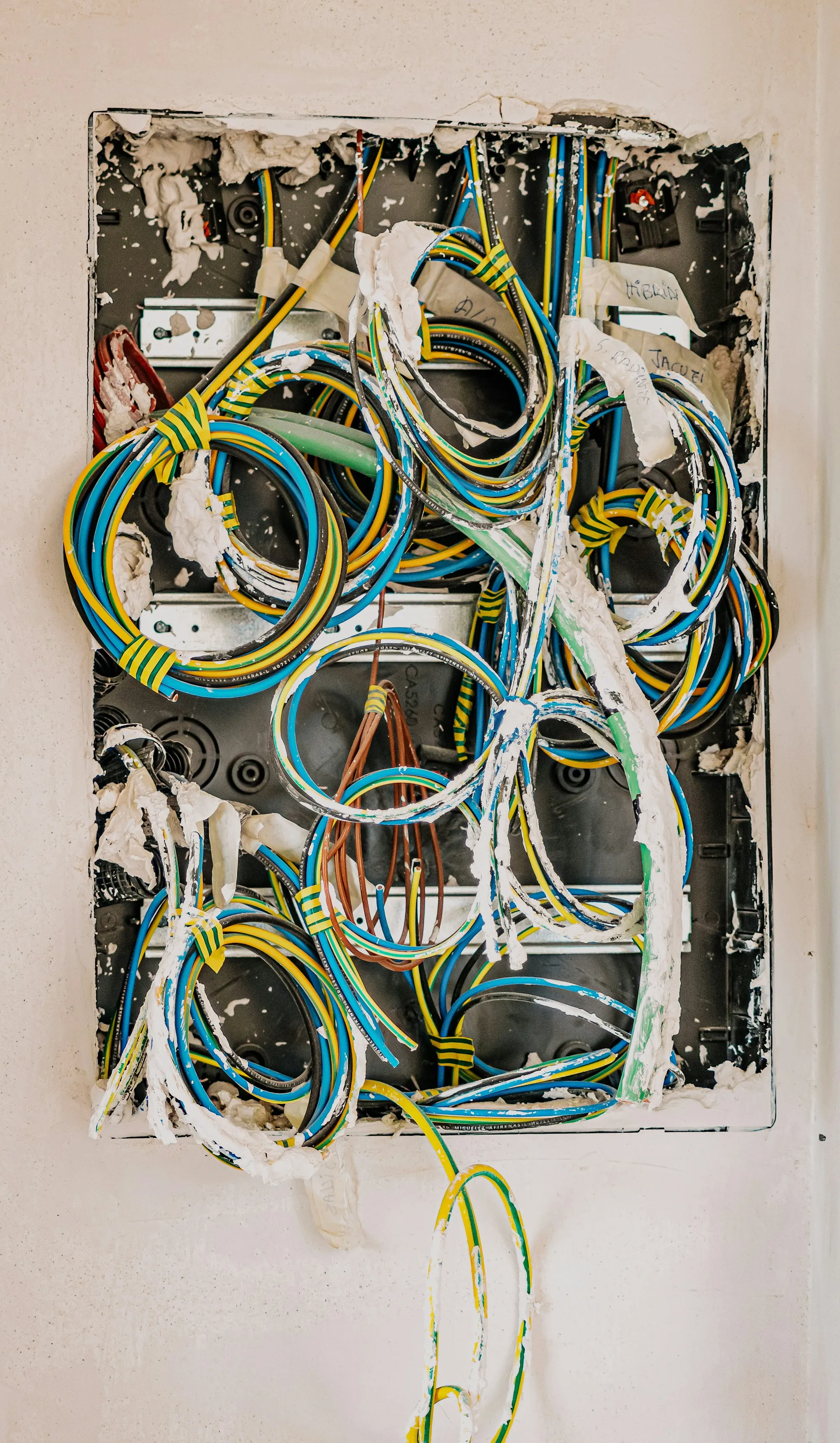 Cables terminated into a switch box